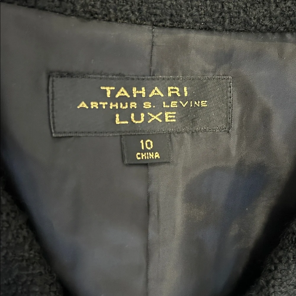 Tahari Luxe Black Tweed Blazer Skirt Set - Picture 8 of 10
